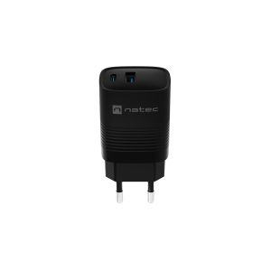 Univerzálna USB nabíjačka Natec RIBERA GaN 30 W, 1X USB-A, 1X USB-C, čierna NUC-2141