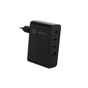 Univerzálna USB nabíjačka Natec GaN 100W, 3X USB-C, 1X USB-A, Čierna NUC-2234
