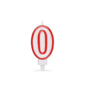 Číslová svíčka se stojánkem "0" 75mm [1 ks]
