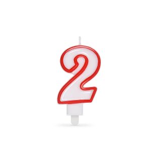 Číslová svíčka se stojánkem "2" 75mm [1 ks]