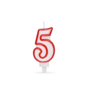 Číslová svíčka se stojánkem "5" 75mm [1 ks]