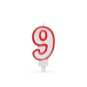 Číslová svíčka se stojánkem "9" 75mm [1 ks]