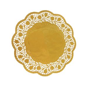 Dekorační krajka (PAP/ALU) kulatá zlatá Ø30cm [4 ks]