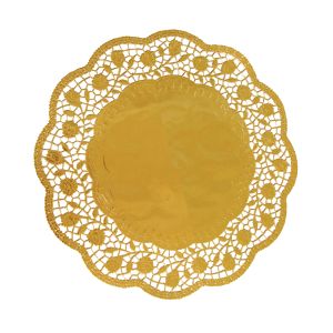 Dekorační krajka (PAP/ALU) kulatá zlatá Ø36cm [4 ks]