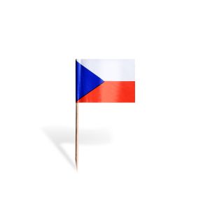 Napichovadlo (dřevěné FSC 100%/PAP) Vlaječka CZ 7cm [50 ks]