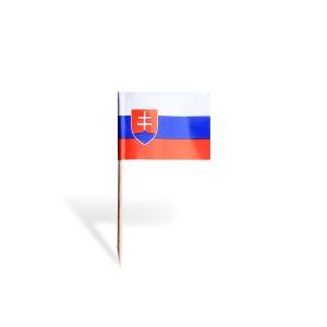 Napichovadlo (dřevěné FSC 100%/PAP) Vlaječka SK 7cm [50 ks]