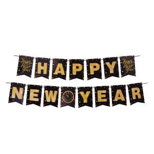 Papírová girlanda sada "HAPPY NEW YEAR" 16 x 20 cm písmena + 5m šňůrka [1 sada]