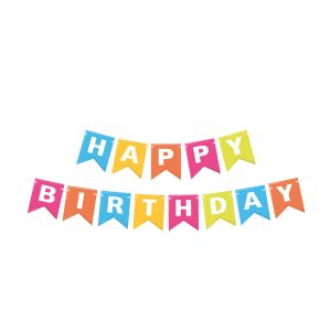 Papírová girlanda sada "HAPPY BIRTHDAY" 16 x 20 cm písmena + 5m šňůrka [1 sada]
