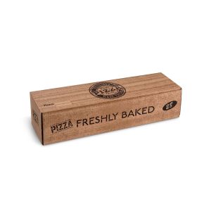 Krabice na pizzu (mikrovlnitá lepenka) Roll-up kraft s potiskem 28 x 8 x 7 cm [100 ks]