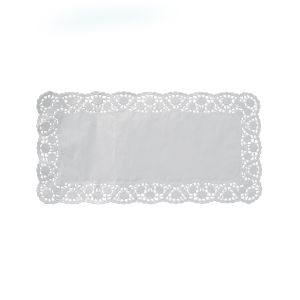 Dekorační krajka (PAP) hranatá bílá 40 x 20 cm [100 ks]
