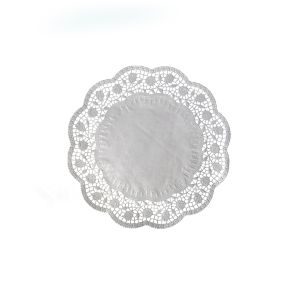 Dekorační krajka (PAP) kulatá bílá Ø18cm [100 ks]