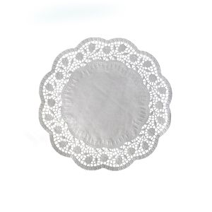 Dekorační krajka (PAP) kulatá bílá Ø24cm [100 ks]