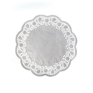 Dekorační krajka (PAP) kulatá bílá Ø26cm [100 ks]