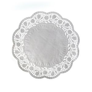 Dekorační krajka (PAP) kulatá bílá Ø30cm [100 ks]