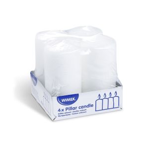 Svíčka válcová bílá Ø50 x 100 mm [4 ks]