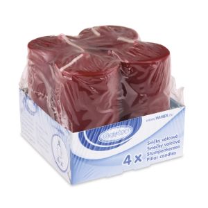 Svíčka válcová bordó Ø50 x 100 mm [4 ks]