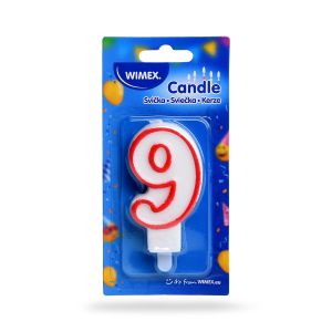 Číslová svíčka se stojánkem "9" 75mm [1 ks]