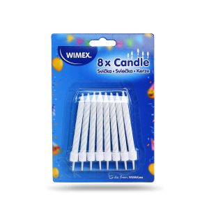 Narozeninová svíčka se stojánkem Ø8 x 80mm [8 ks]