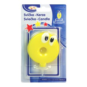 Číslová svíčka se stojánkem "0" 80mm [1 ks]