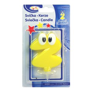 Číslová svíčka se stojánkem "2" 80mm [1 ks]