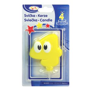Číslová svíčka se stojánkem "4" 80mm [1 ks]