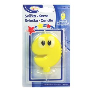 Číslová svíčka se stojánkem "9" 80mm [1 ks]