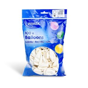 Nafukovací balónek bílý Ø25cm `M` [100 ks]