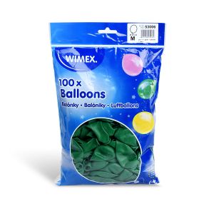 Nafukovací balónek zelený Ø25cm `M` [100 ks]