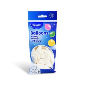 Nafukovací balónek bílý Ø25cm `M` [10 ks]