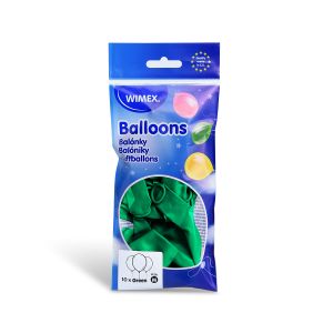 Nafukovací balónek zelený Ø25cm `M` [10 ks]