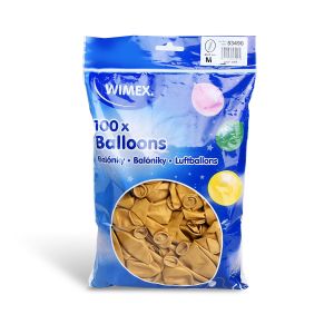 Nafukovací balónek zlatý Ø25cm `M` [100 ks]