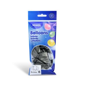 Nafukovací balónek stříbrný Ø25cm `M` [10 ks]