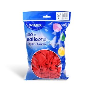 Nafukovací balonek tvar srdce červený Ø35cm `L` [100 ks]