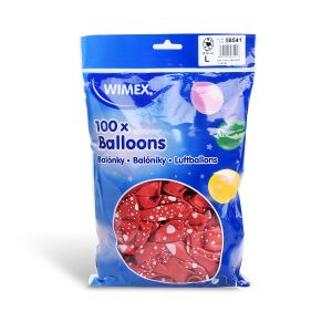 Nafukovací balónek Srdce bílo/červený Ø30cm `L` [100 ks]