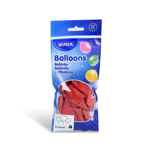 Nafukovací balonek tvar srdce červený Ø35cm `L` [5 ks]