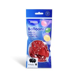 Nafukovací balónek Srdce bílo/červený Ø30cm `L` [5 ks]