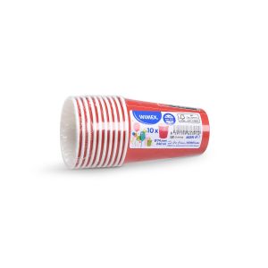 Papírový pohár (FSC Mix/PE) červený Ø74mm 240ml [10 ks]