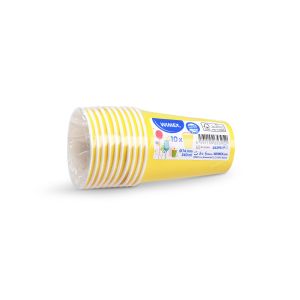 Papírový pohár (FSC Mix/PE) žlutý Ø74mm 240ml [10 ks]