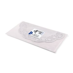 Dekorační krajka (PAP/ALU) kulatá stříbrná Ø32cm [4 ks]