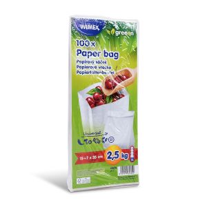 Papírová kapsa (FSC Mix) s bočním skladem bílá 15+7 x 35 cm `2,5kg` [100 ks]