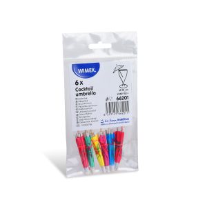 Deštníček (dřevěný FSC 100%/PAP) barevný mix Ø10 x 10 cm [6 ks]