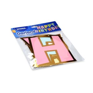 Papírová girlanda sada "HAPPY BIRTHDAY" 16 x 20 cm písmena + 5m šňůrka [1 sada]