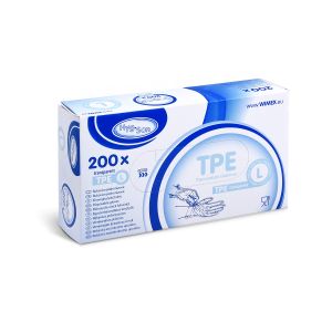 Rukavice (TPE) jednorázová transparentní `L` [200 ks]