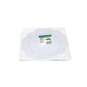 Dekorační krajka (PAP) kulatá bílá Ø30cm [100 ks]