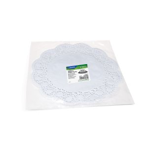 Dekorační krajka (PAP) kulatá bílá Ø34cm [100 ks]