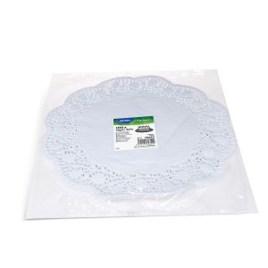 Dekorační krajka (PAP) kulatá bílá Ø40cm [100 ks]