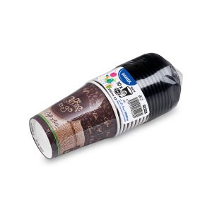 Papírový pohár "Coffee to go" Ø80mm 280ml `M: 0,2L/8oz` + víčko černé [10 sad]
