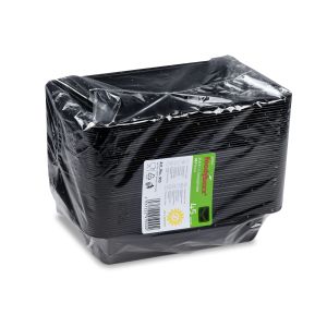 Menu mísa (PP) Foodyboxx extra-pevná 3dílná černá 227 x 178 x 49 mm [50 ks]