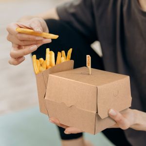 Kapsa na hranolky (PAP FSC Mix) nepromastitelná kraft `150g` [50 ks]