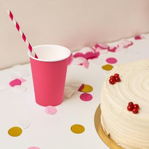 Papírový pohár (FSC Mix/PE) fuchsia Ø74mm 240ml [10 ks]